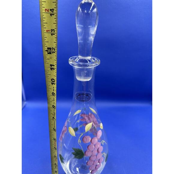 Hand Painted Wine Decanter & Wine Glass Set by Home Essentials & Beyond Grape - Picture 15 of 16